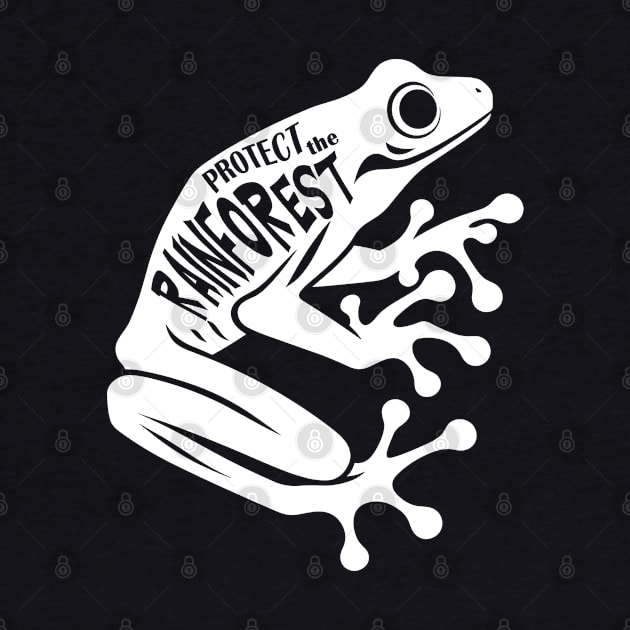 White Dart frog - Protect the rainforest by PrintSoulDesigns